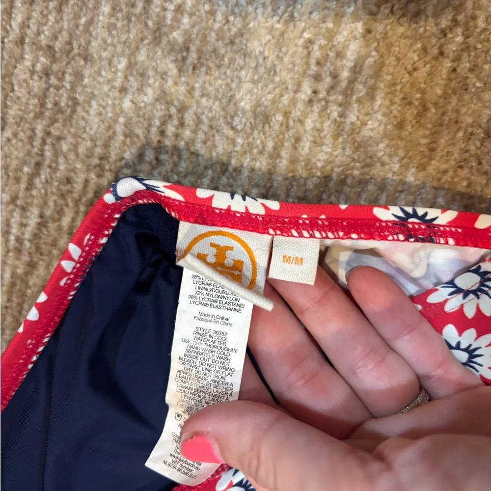 Tory Burch Red Floral Bikini‎ Top